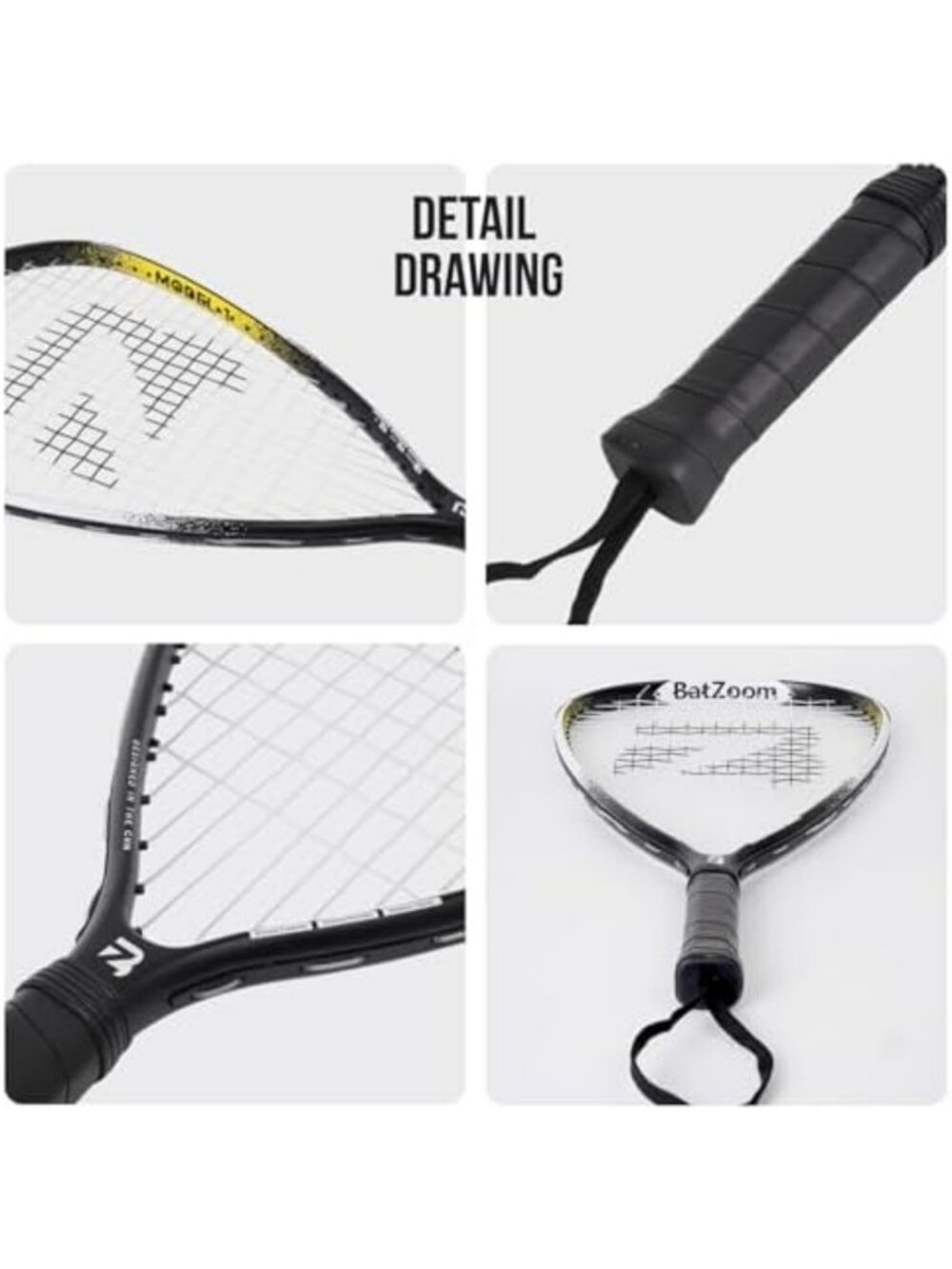 Lightweight Racquetball Racket with Cover - One-Piece Design for Control - Picture 6 of 7